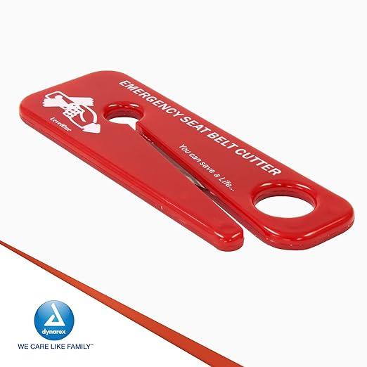 Dynarex Emergency Seat Belt Cutter - Compact 4x2" Seat Belt Cutter Made of High-Impact Plastic - Sharp Stainless Steel Blades - Box of 50 Seat Belt Cutters