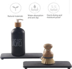NiuYichee 2 Pcs Water Absorbing Stone Trays, Kitchen/Bathroom Sink Soap Dish, Diatomite Tray Used for Hand Soap & Cosmetic Bo