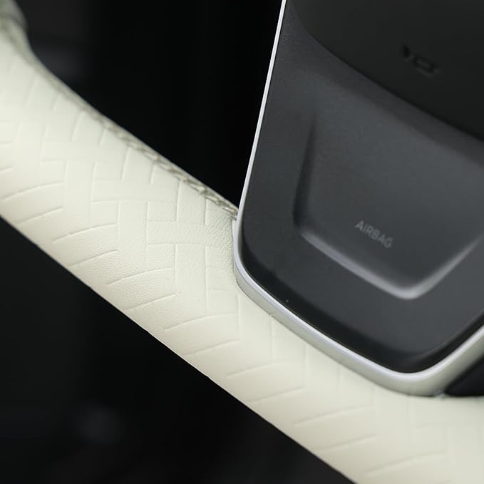 MEWANT Hand Stitched Tesla Model S Yoke Steering Wheel Cover Wrap for Tesla Model S 2021-2023 / Model X 2021-2023 Tesla Yoke Steering Wheel Accessories