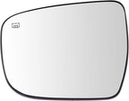 TRQ Driver Side Heated Mirror Glass with Backing Plate Compatible with 2014-2019 Nissan Rogue 2015-2023 Murano 2017-2019 Path