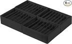 Qozary 4 Pack Drawer Organizers for Clothing, 8 Grids Foldable Closet Organizers and Storage Bins for Bedroom, Dresser Organi