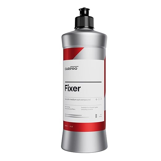 CARPRO Fixer Compound & Polish - Remove Scratches, Marring, Haze & Swirl Marks, Polishing Compound to Fix Paint Imperfections, Ceramic Clear Coats & Single Stage Paint - 500ml (17oz)