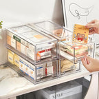 clear Drawer-Type Plastic Storage Box Bins Organizer，Family First Aid Kits Medicine cabinet Box Organizer,Closet ，Shelf，Ointm