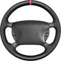 MEWANT Hand Sewn Steering Wheel Cover Wrap for Ford Mustang 1994-2004 Steering Wheel Accessories for Ford Mustang 1994-2004