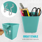 G.CORE Large Pegboard Cups Peg Board Storage Bin 6 Pack with Hooks, Square Box Shape Pegboard Cup Holder Accessories for Gara