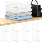 Shelf Dividers for Closet Organization: 12" Tall x 10" Deep Acrylic Closet Shelf Dividers for Clothes Sweater Purse - Clear O
