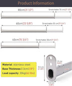 Wardrobe Rail Closet Rods for Hanging Clothes Adjustable Length, Closet Extender Hanging Tube Heavy Duty, for Shower Curtain 