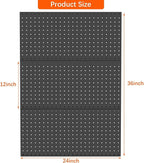 TORACK 3 PCS Metal Pegboard Panels for Wall Garage Utility Tools Storage Pegboard for Workbench, Shop, Modular Peg Board Tool