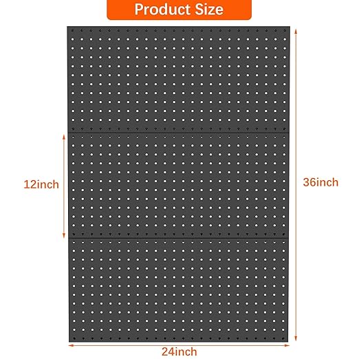 TORACK 3-Pack 12x24 inch Metal Pegboard Panels for Garage Wall, Tools Organizer Pegboard for Workbench, Workshop, Modular Peg