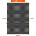 TORACK 3-Pack 12x24 inch Metal Pegboard Panels for Garage Wall, Tools Organizer Pegboard for Workbench, Workshop, Modular Peg