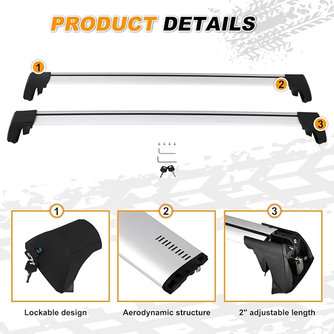 Snailfly Crossbars Customized Fit for 2020-2026 Ford Explorer Adjustable Cross Bars Roof Racks with Lock