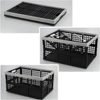Kekow 3-Pack Black Plastic Collapsible Storage Basket, 42 L Folding Crates Storage