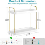Vtopmart 2-Tier Bathroom Countertop Organizer, Vanity Dresser Counter Tray Shelf for Skincare, Perfume, Makeup, Gold