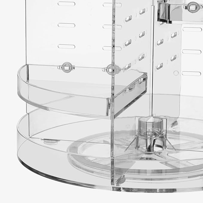HBlife 360 Rotating Makeup Organizer Plus Size Adjustable Carousel Large Capacity Revolving Perfume Organizer Skincare Organi