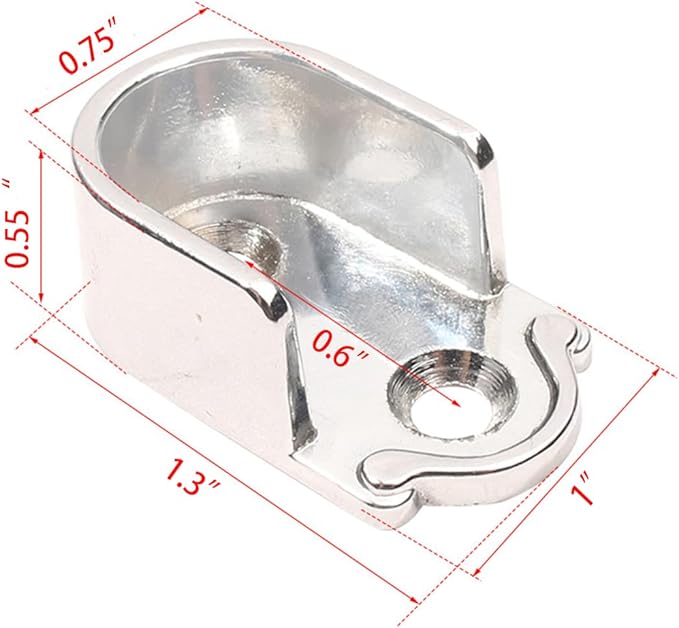 12 Pcs Closet Wardrobe Rod Holder Socket End Support Pipe Bracket U-Shaped Flange For 19mm/0.75" Rod