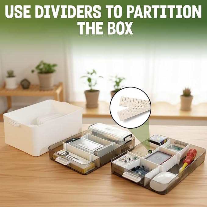 3-Tier Medicine Organizer Box with Protective Carry Bag - Premium Medicine Cabinet Organizer for Home, Travel & Office - Tran