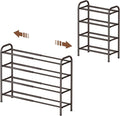 Gonfoam 4-Tier Expandable Shoe Rack,Adjustable Shoe Shelf Storage Organizer Heavy Duty Metal Free Standing Shoe Rack for Entr