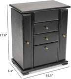 Emfogo Jewelry Box for Women, Rustic Wooden Jewelry Boxes & Organizers with Mirror, 4 Layer Jewelry Organizer Box Display for