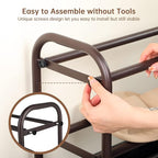 Gonfoam 2-Tier Expandable Shoe Rack,Adjustable Shoe Shelf Storage Organizer Heavy Duty Metal Free Standing Shoe Rack for Entr