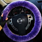 Genuine Fuzzy Wool Sheepskin Fur car Steering Wheel Cover for Adults Girls Women Men,Protector for Universal Steering Wheel 3