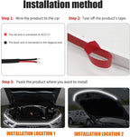 Dynamic Car Hood Light Strip, 59/71/79 Inches Flexible Exterior LED Strip Lights Waterproof Car Led Hood Light Daytime Running Light Strip for Cars, Trucks (White)