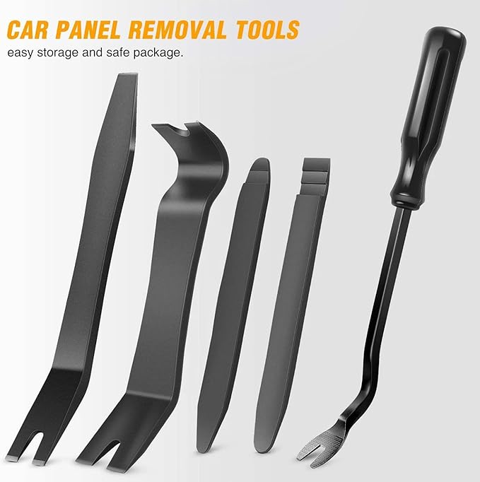GOOACC 5 PCS Nylon Auto Trim Removal Tool Kit No-Scratch Removal Tool Kit for Car Clip Panel & Audio Dashboard Dismantle Blac