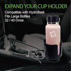 Expandable Car Cup Holder with Adjustable Base for Large Bottles, Compatible for Hydro Flasks 32/40 Ounce