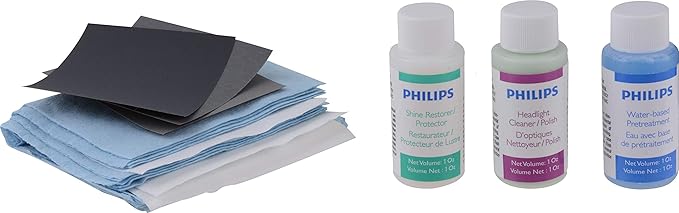 Philips Headlight Restoration Kit with UV protection - Complete Kit to restore headlight lenses