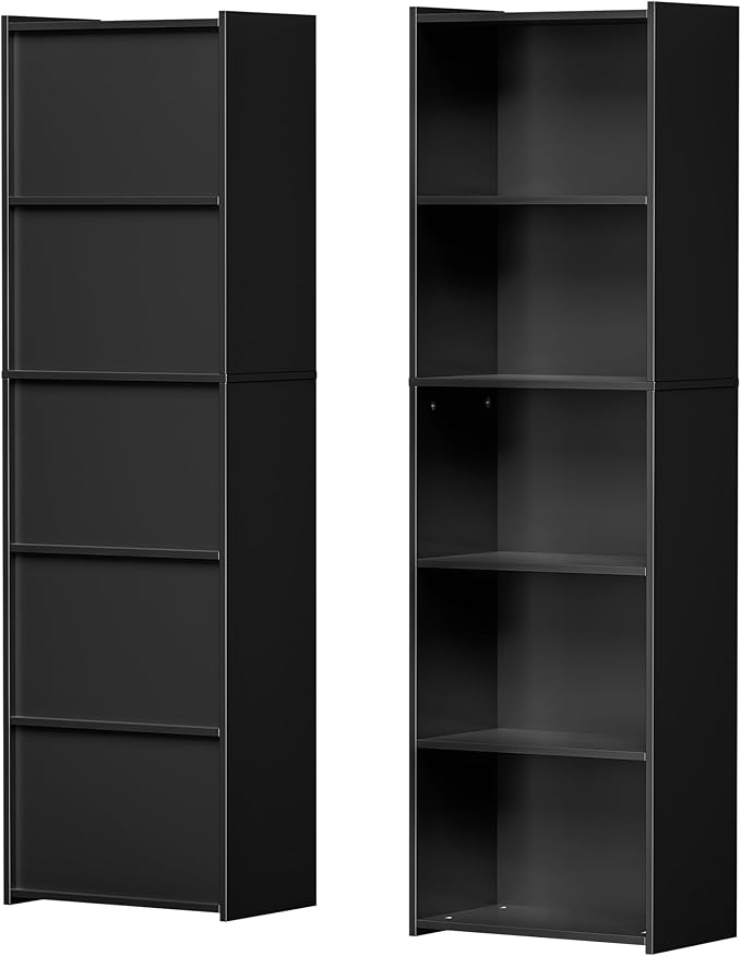 SUPER DEAL 5-Tier Bookcase and Bookshelf, Open Storage Shelves Narrow Tall Freestanding Cube Display Shelf for Bedroom Home O