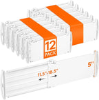 Lifewit 5" Tall 12 Pack Drawer Dividers, 30-47cm/11.5-18.5" Expandable Drawer Divider for Clothes, Adjustable Dresser Drawer 
