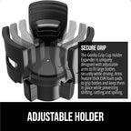 GORILLA GRIP Patent Pending Adjustable Car Cup Holder Expander, Keeps Water Bottle Secure, Expands to Fit 18 to 48 oz Large B