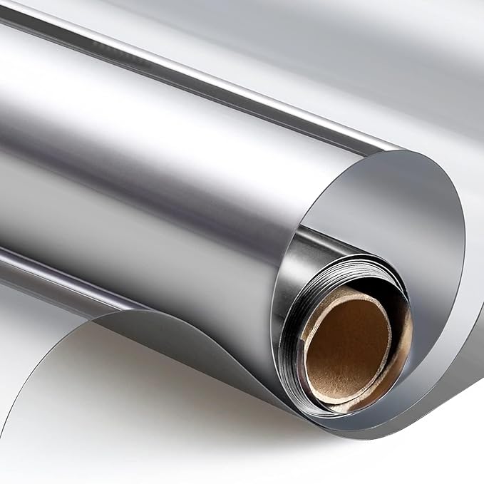 One Way Uncut Roll Window Tint Film Mirror Privacy UV Reflective Car Home Office Glass Scratch Resistant Film,for Privacy and Heat Reduction (Silver, 20" Inches x 20'Feet)