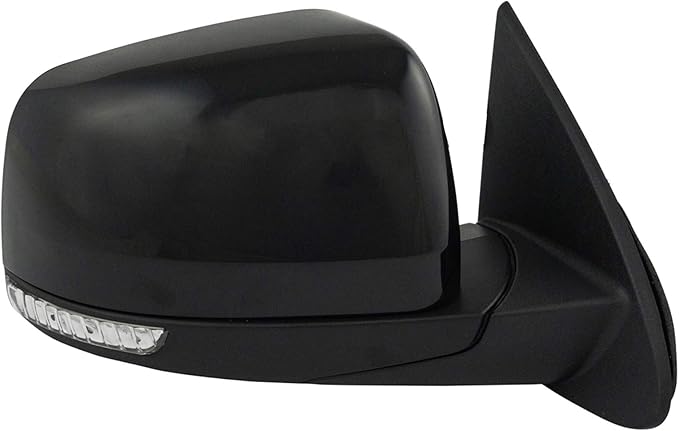 TRQ 2 Piece Driver and Passenger Side Mirror Assembly Set Electric Adjustment Heated Memory Black Compatible with 2011-2018 D