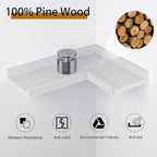 4-Tier White Corner Floating Shelves Wall Mounted - Floating Shelves with Lip, Solid Pine Wooden Corner Wall Shelf for Wall D