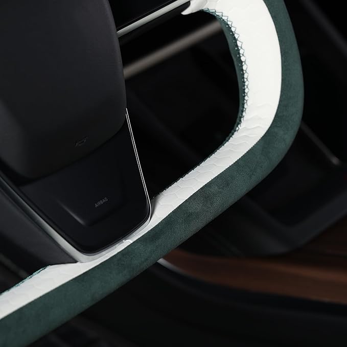 MEWANT Hand Stitched Tesla Model S Yoke Steering Wheel Cover Wrap for Tesla Model S 2021-2023 / Model X 2021-2023 Tesla Yoke Steering Wheel Accessories(3D Style)