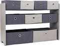 Humble Crew Toy Storage Organizer with 9 Removable Fabric Bins, Light Grey/Grey – Premium Playroom Toy Organizer for Toddlers
