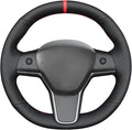 MEWANT Hand Stitched Steering Wheel Cover for Tesla Model 3 2017-2023 / Model Y 2020-2023 for Tesla Model 3/Y Accessories