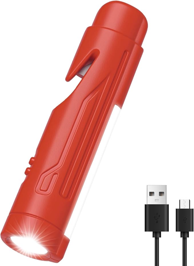 KnLnny Ware Automotive Escape Tool, Window Breaker,Seatbelt Cutter, Car Flashlight, 5 in1 Auto Tactical Gear, USB Charging, M