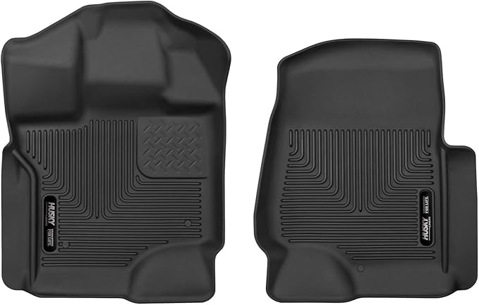 Husky Liners X-act Contour Floor Mats | Fits 2015-2026 Ford F-150, 2022-2026 Lightning, SuperCrew (Crew Cab) & SuperCab (EXT Cab) | Front Row, 2-pc Black - 53341