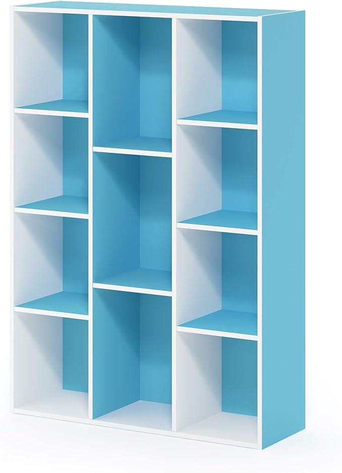 Furinno LUDER Book Shelf, 11-Cube Bookshelf, Reversible Bookcase, 9.4 x 29.1 x 41.7, Easy Assembly, for Living Room, Bedroom,
