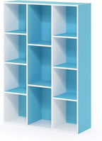 Furinno LUDER Book Shelf, 11-Cube Bookshelf, Reversible Bookcase, 9.4 x 29.1 x 41.7, Easy Assembly, for Living Room, Bedroom,