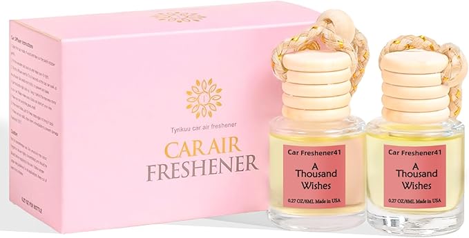 Hanging Car Air Freshener, Long Lasting Essential Oil Diffuser, Non-Toxic New Car Scent, Cute Car Fresheners for Women, 2 Pac