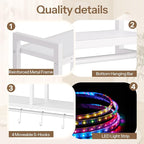 HOOBRO Gaming Floating Shelves with LED Lights, 28.7" LED Wall Mounted Shelf, 4-Tier Floating Wall Shelf for Storage, Display