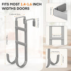 FYY Over The Door Hooks - 4 Pack Heavy Duty Dual-Hook Organizer Hanger with Non-Slip Rubber for Towels, Clothes, Hats & Bags 