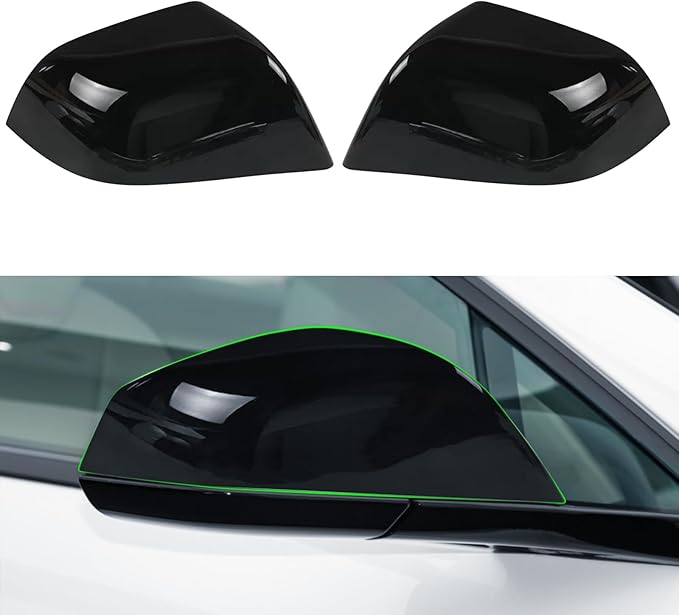 Side Mirror Cover for Tesla Car Exterior Accessories ABS Plastic Outside Cap (Pack of 2)(Model S 2016-2020 Gloss Black)