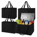 musbus 4-Pack insulated trunk organizer car cooler bag Food Insulated Grocery shopping bags, Black, reusable,zipper,foldable,tote,cold,for adult,for foodland,