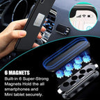 SALEX Flat Magnetic Phone Mounts 2 Pack. Black & Silver Cell Phone Holder for Car Dashboard, Truck. Universal Stick on iPad Wall Magnet Mount Kit for Tablets, Smartphones. Phone Car Mount for iPhone