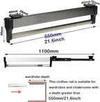 Pull Out Clothes Rail Extendable Pull Out Closet Rod - Wardrobe Pull-Out Trousers Rack, Adjustable 30-80Cm Wardrobe Rail Clot