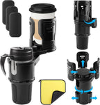 2 in 1 Car Cup Holder Expander, Multifunctional Expandable Car Cup with 360° Rotating Cup Holder Adapter Extender for Car with Adjustable Base Cup Holder Organizer for Large Water Cups and Drinks