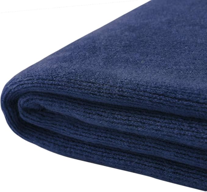 Homiest Decorative Knitted Throw Blanket with Fringe Soft & Cozy Tassel Blanket for Couch Sofa Bed (Navy Blue, 50x60)